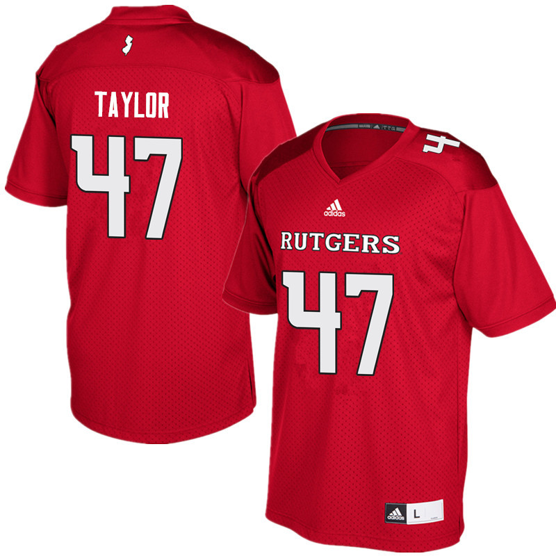 Men #47 Bill Taylor Rutgers Scarlet Knights College Football Jerseys Sale-Red - Click Image to Close